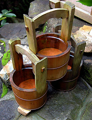 Image showing Wooden Canisters