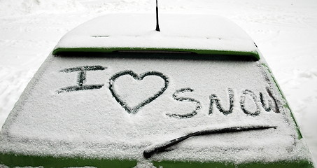 Image showing i love snow