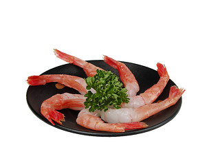 Image showing Shrimp plate-clipping path