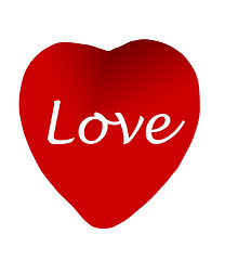 Image showing Red heart with love-clipping path