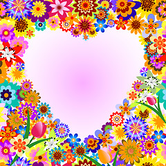 Image showing Abstract floral valentine frame 