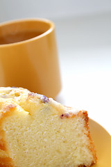 Image showing Closeup of blueberry cake