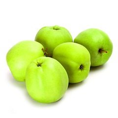 Image showing five green apples