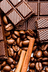 Image showing chocolate, coffee and cinnamon