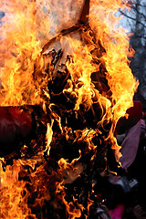 Image showing Burning effigy. Pancake week