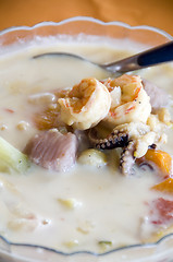 Image showing bowl of mixed seafood soup nicaragua