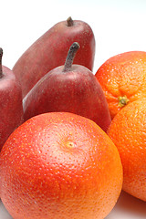 Image showing macro pears and oranges