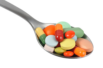 Image showing Pills on Spoon