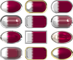 Image showing 12 buttons of the Flag of Qatar