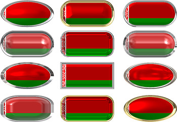 Image showing twelve buttons of the Flag of Belarus