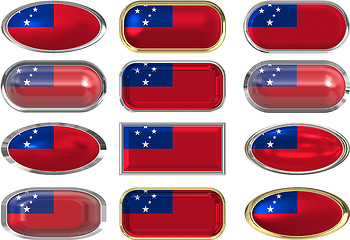 Image showing twelve buttons of the Flag of Samoa