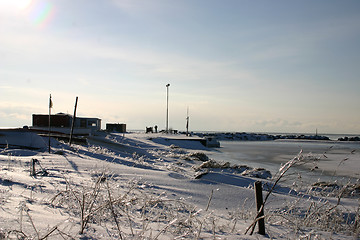 Image showing frozen harbour