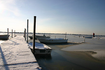 Image showing frozen harbour