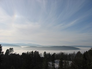 Image showing Fjord view with fog