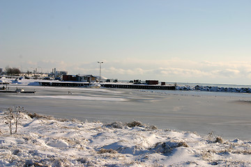 Image showing frozen harbour