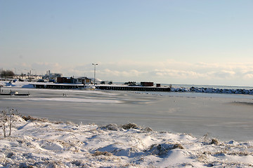 Image showing frozen harbour