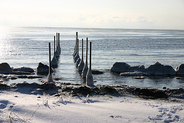 Image showing frozen harbour