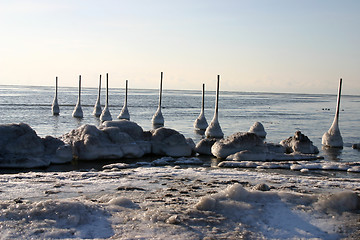 Image showing frozen harbour