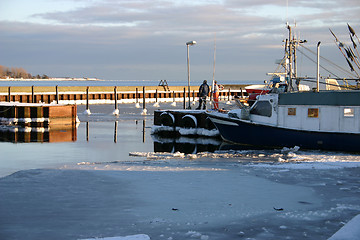 Image showing frozen harbour