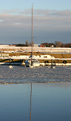 Image showing frozen harbour