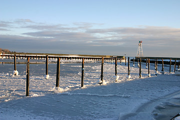 Image showing frozen harbour