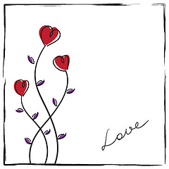 Image showing Hand-drawn doodle love card