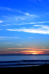 Image showing Sunset Ocean Blue