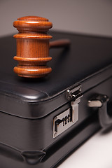 Image showing Gavel and Black Briefcase