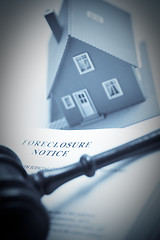 Image showing Foreclosure Notice, Gavel and Home Duotone