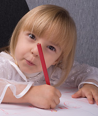 Image showing Girl drawing