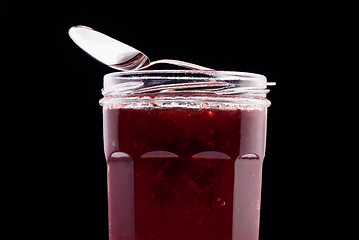 Image showing jam and tea spoon