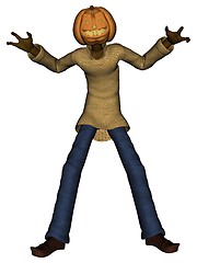 Image showing Helloween man with pumpkin head