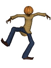 Image showing Helloween man with pumpkin head