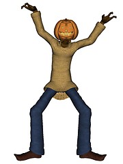 Image showing Helloween man with pumpkin head