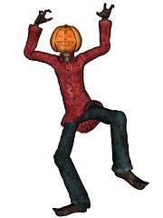 Image showing Helloween man with pumpkin head