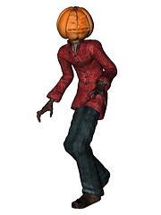 Image showing Helloween man with pumpkin head