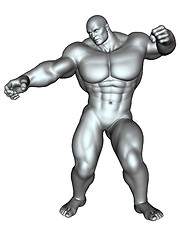 Image showing Bodybuilder in action pose