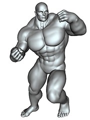 Image showing Bodybuilder in action pose