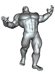 Image showing Bodybuilder in action pose