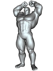 Image showing Bodybuilder in action pose
