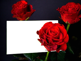 Image showing Roses with card