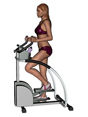 Image showing Training woman on excersise equipment