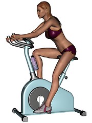 Image showing Training woman on excersise equipment