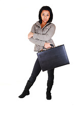 Image showing Business woman with brief-case.