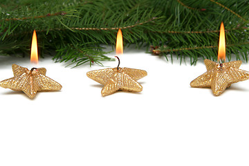 Image showing Christmas star candles