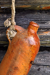 Image showing Ceramic Bottle On The Rope