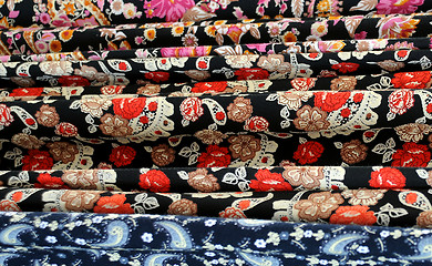 Image showing Variety Of Oriental Fabrics