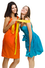 Image showing Two young women have fun