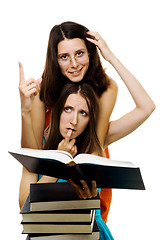 Image showing Two woman stydy new subject