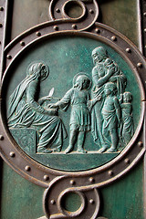 Image showing Fragment of Catholic Church Door